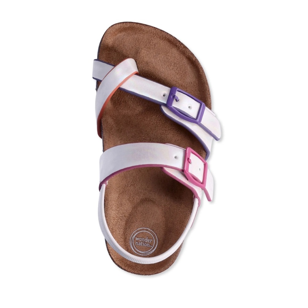 NWOT Wonder Nation Toddler Girls Strappy Toe Sandals - Picture 2 of 5